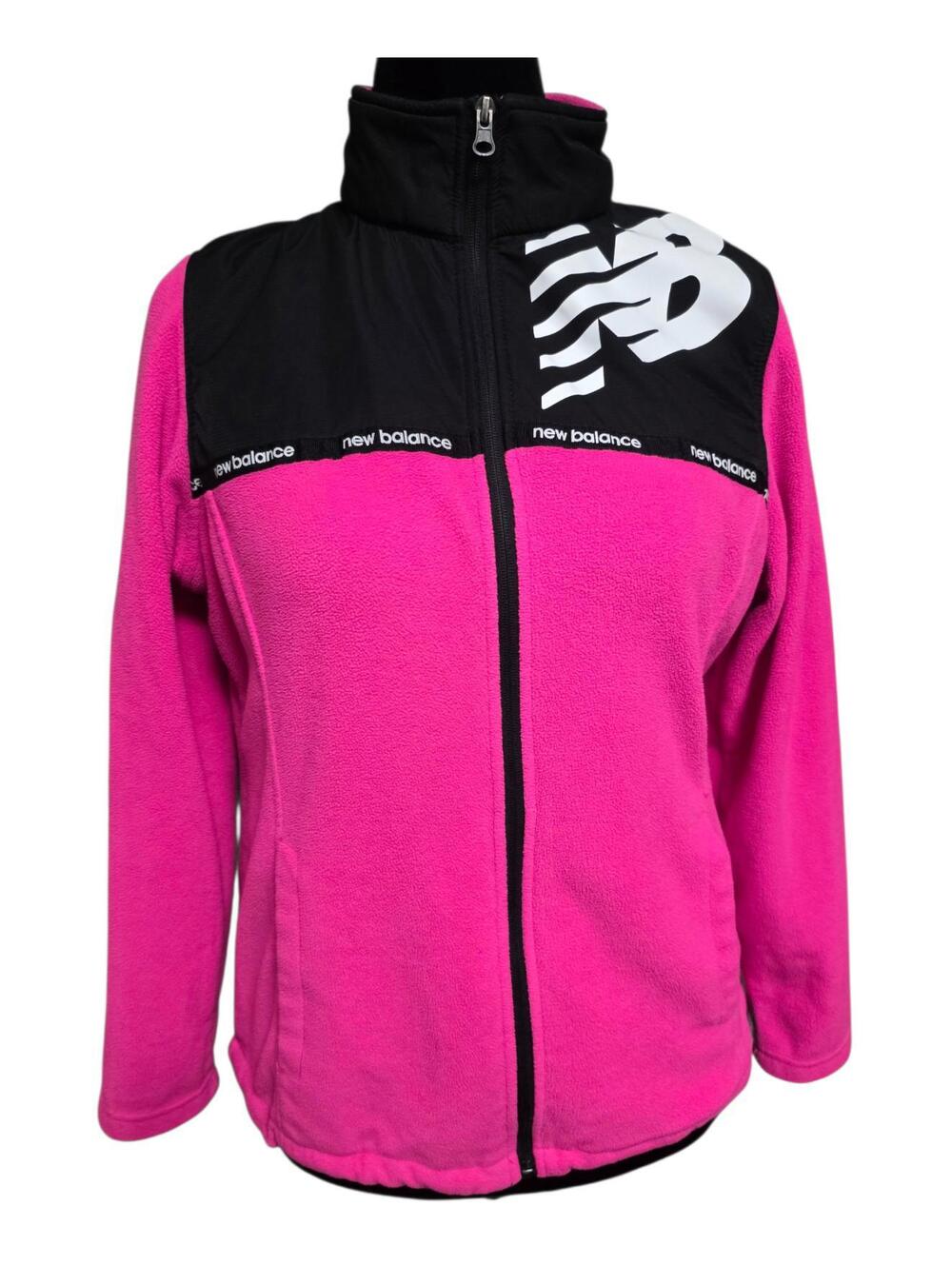 Women's "New Balance" Pink/Black Fleece Zip-Up Sweater Size Large